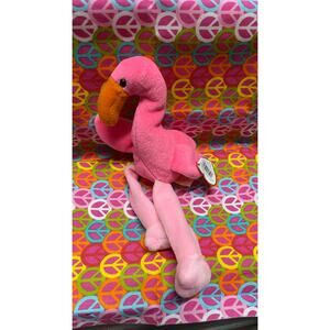 Ty Beanie Babies Pinky The Pink Flamingo Bird Long Legs (Retired)